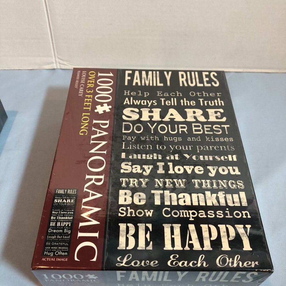 NEW Family Rules 1000 Pc Panoramic Puzzle #F20